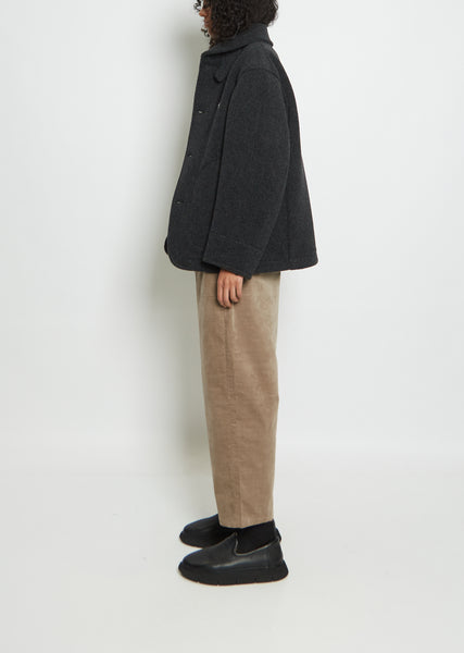 DANTON/レディース/ROUND COLLAR JACKET Wool Blend Round Collar Jacket — Beige – La Garçonne
