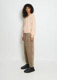 Wool V-Neck Cardigan — Salmon Pink