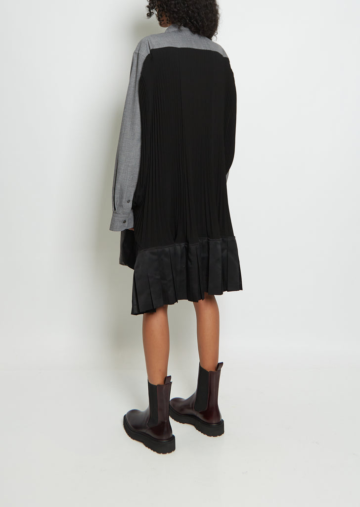 Wool Blend Button Up Dress