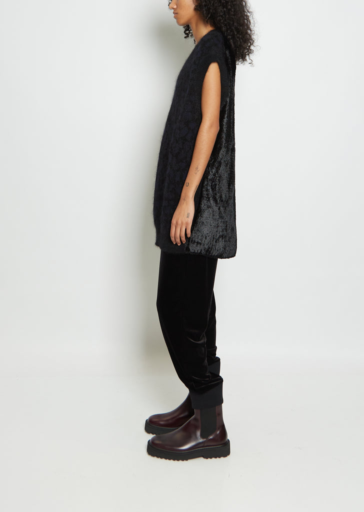 Wool Blend Leopard Sweater Vest