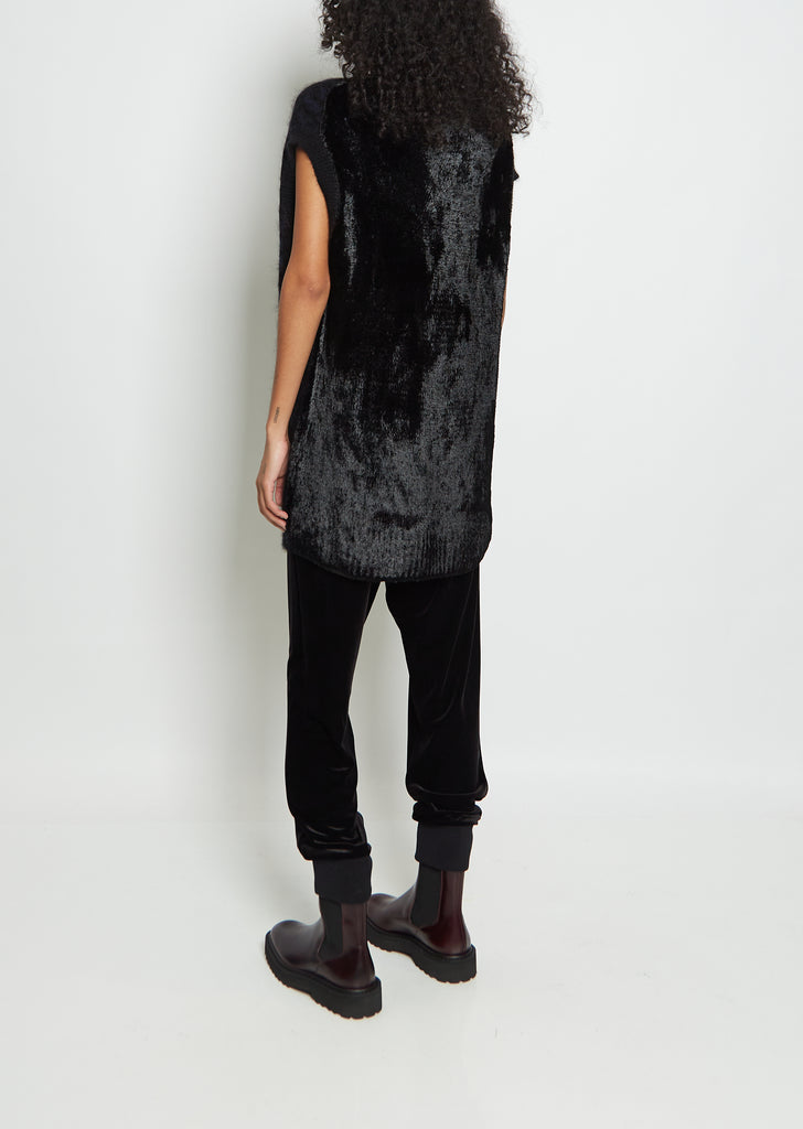 Wool Blend Leopard Sweater Vest