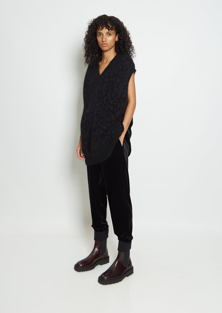Wool Blend Leopard Sweater Vest