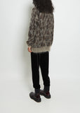 Wool Blend Fuzzy Leopard Sweater