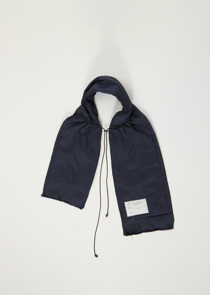 Dupion Silk Down Shawl — Navy