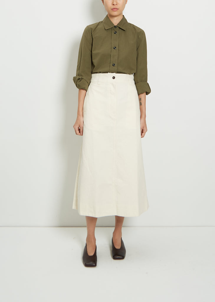 Cotton Twill Patch Pocket Walking Skirt