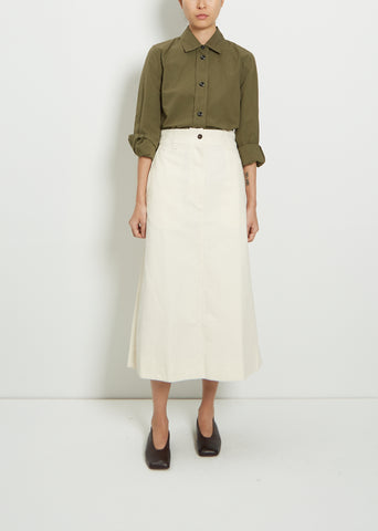 Cotton Twill Patch Pocket Walking Skirt