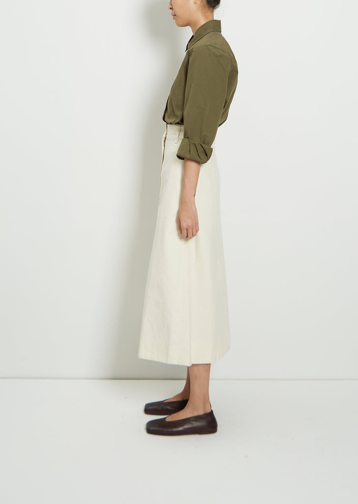 Cotton Twill Patch Pocket Walking Skirt