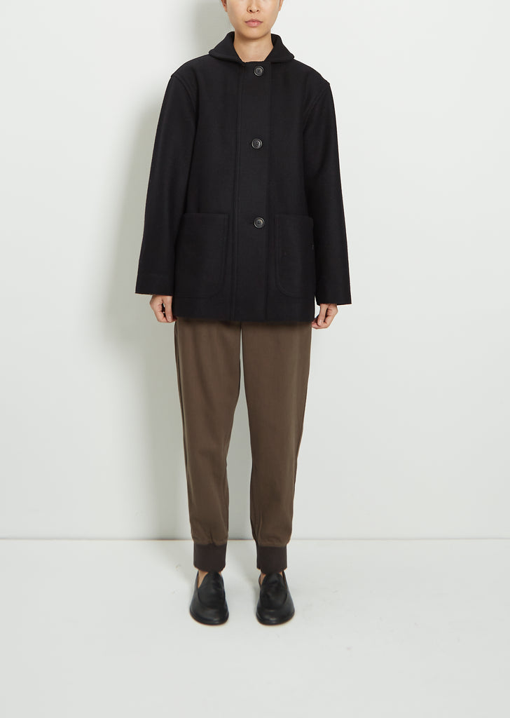Wool Melton Shawl Collar Coat