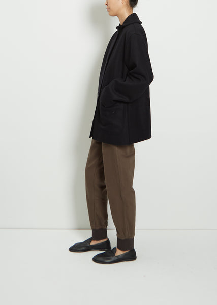 Wool Melton Shawl Collar Coat