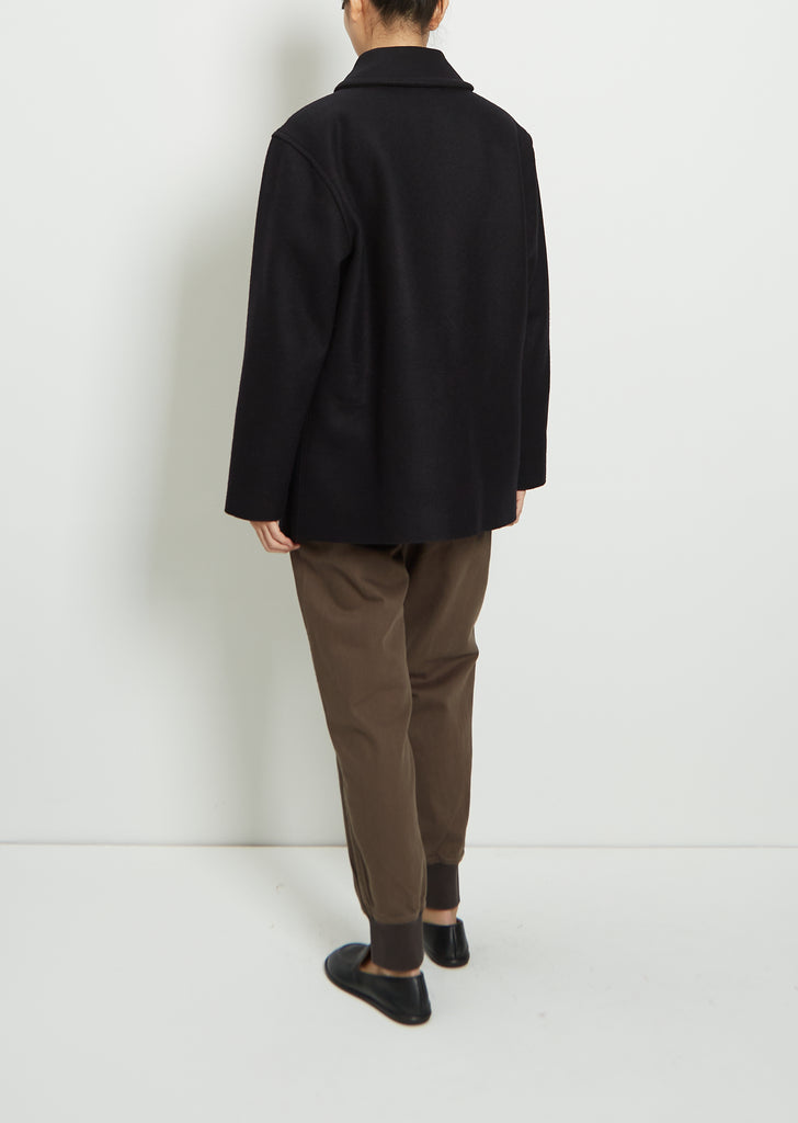 Wool Melton Shawl Collar Coat