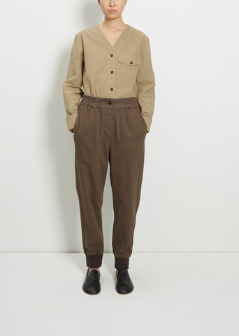 Cotton Rib Hem Sports Trousers