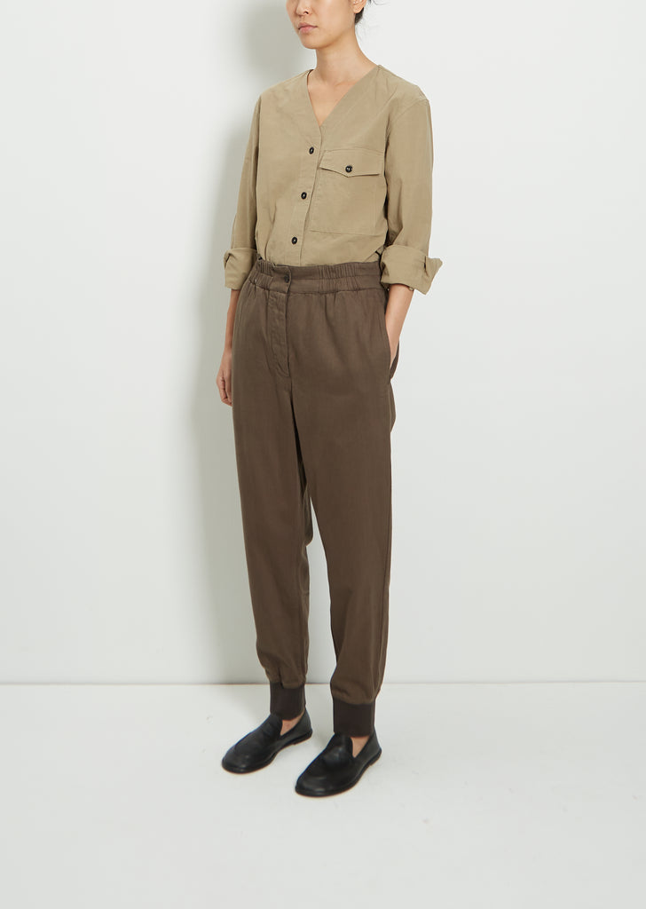 Cotton Rib Hem Sports Trousers