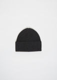 Wool Cashmere Knit Beanie — Dark Grey Melange