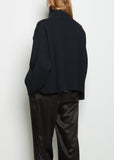 Wool Rib Knit Sweater — Black