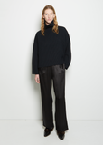 Wool Rib Knit Sweater — Black