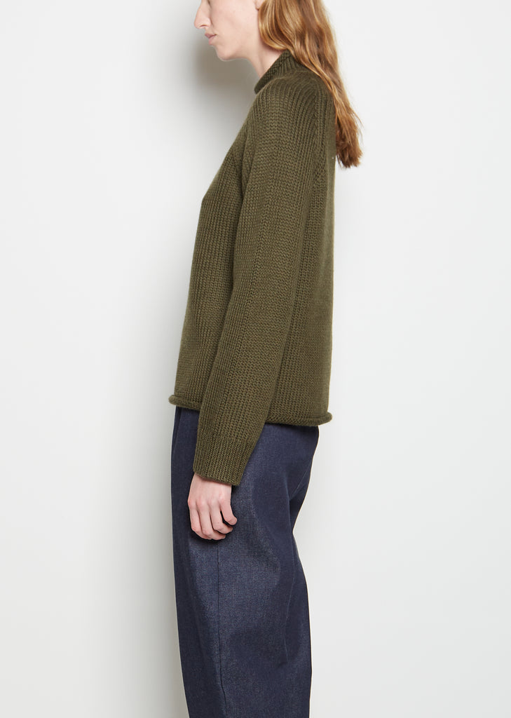 Merino Wool Rollneck — Olive