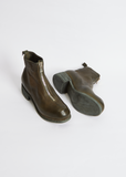 Leather Front Zip Boot PL1— Green