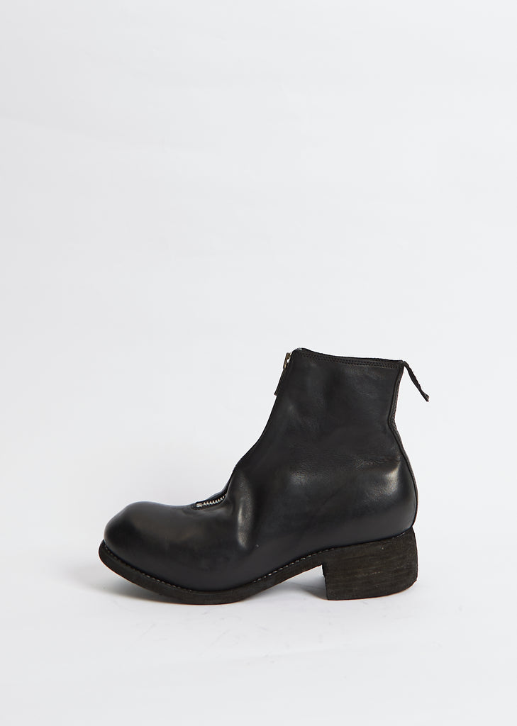 Leather Front Zip Boot PL1— Black