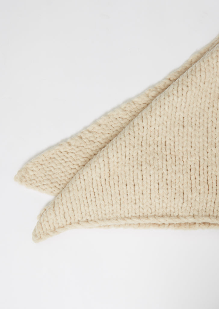 Handknit Bias Scarf — Alabaster