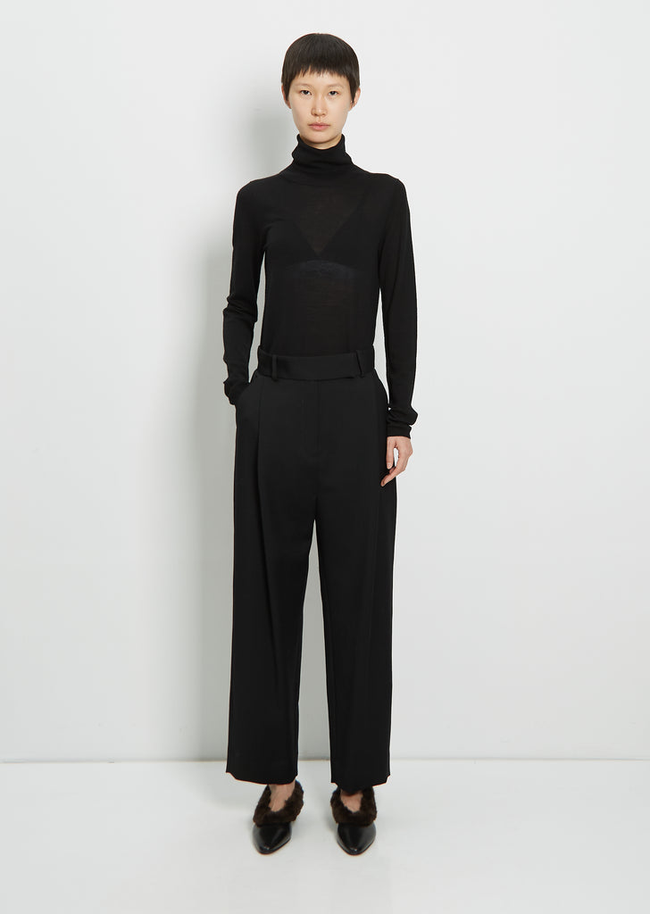 Deep Pleat Wool Trousers