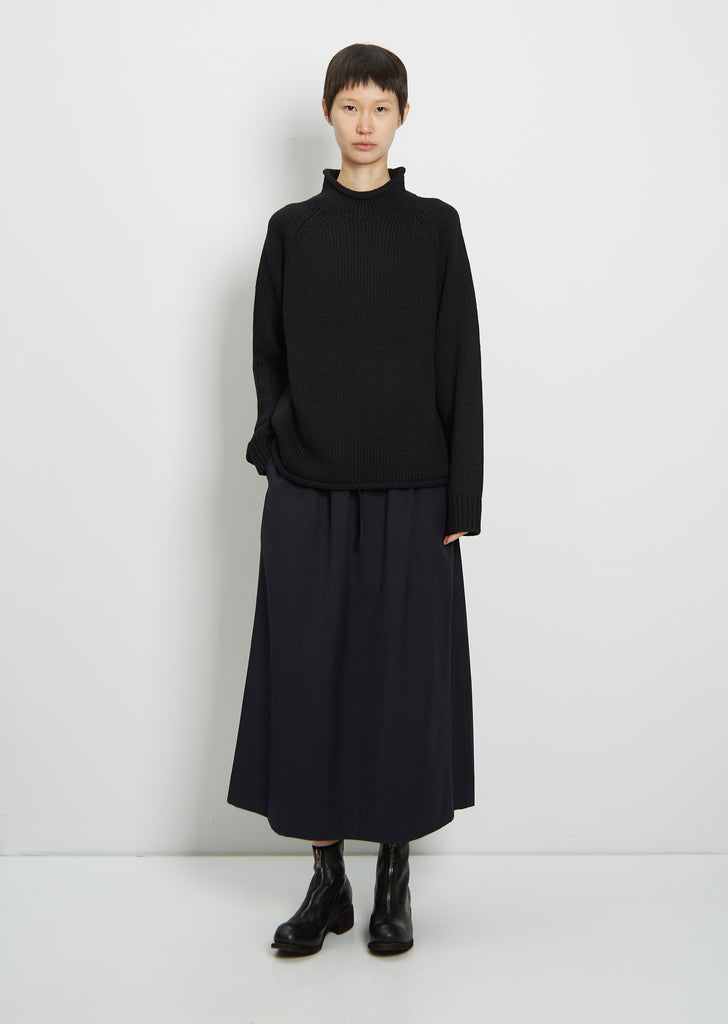 Merino Wool Rollneck — Black
