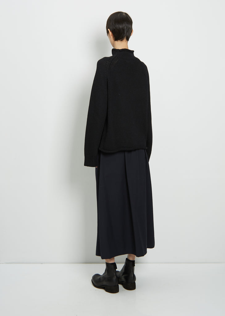 Merino Wool Rollneck — Black