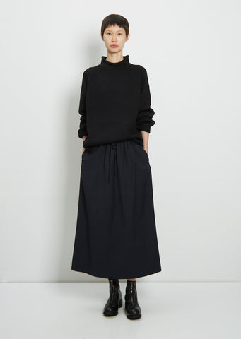 Light Wool Long Drawstring Skirt