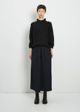 Light Wool Long Drawstring Skirt