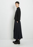Light Wool Long Drawstring Skirt