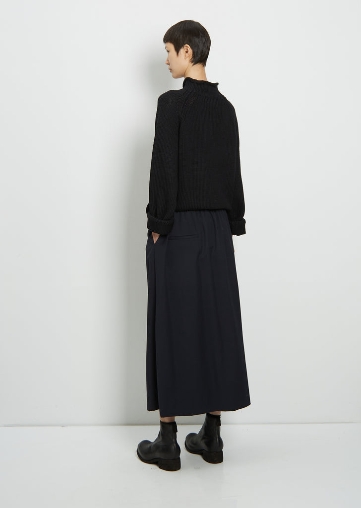 Light Wool Long Drawstring Skirt