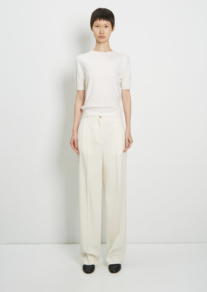 Paolo Wool & Silk Top — White