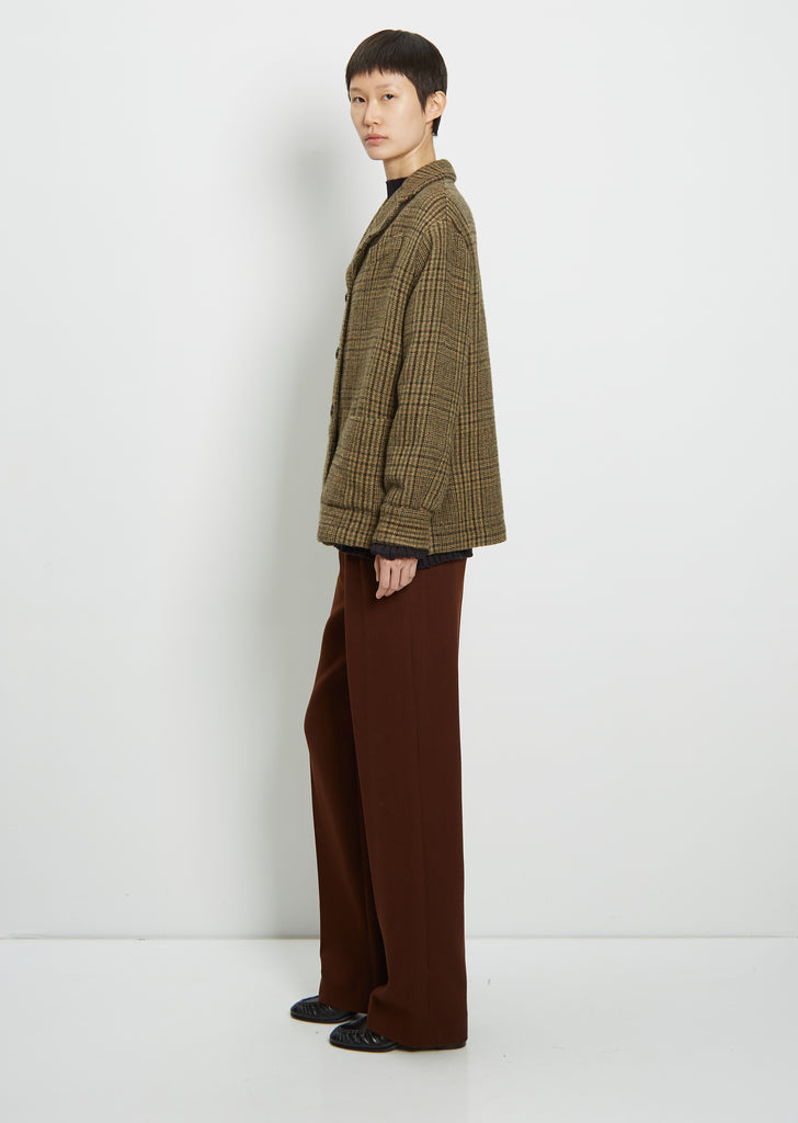 Wool Check Milly Jacket  — Moss