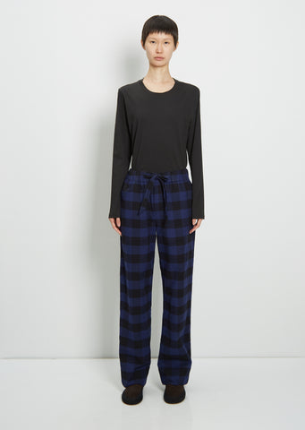 Flannel Pyjamas Pants — Blue Gingham