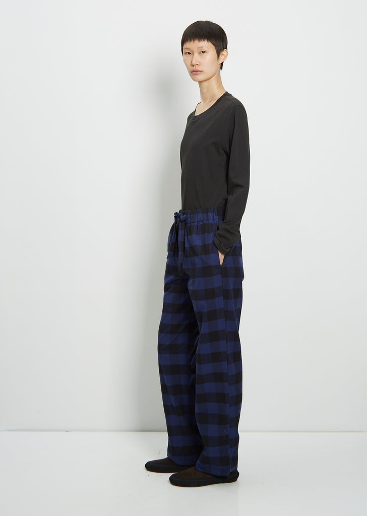 Flannel Pyjamas Pants — Blue Gingham