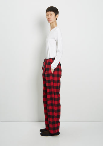 Flannel Pyjamas Pants — Red Gingham