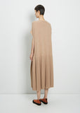 Pleat Wool Shift Dress