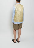 Zip Vest — Yellow Flower Print