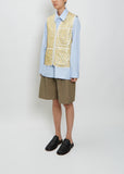 Zip Vest — Yellow Flower Print