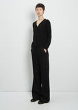 Seamless V Neck Cardigan — Black