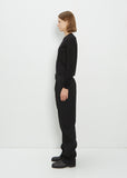 Curved Cotton Suit Pants — Black