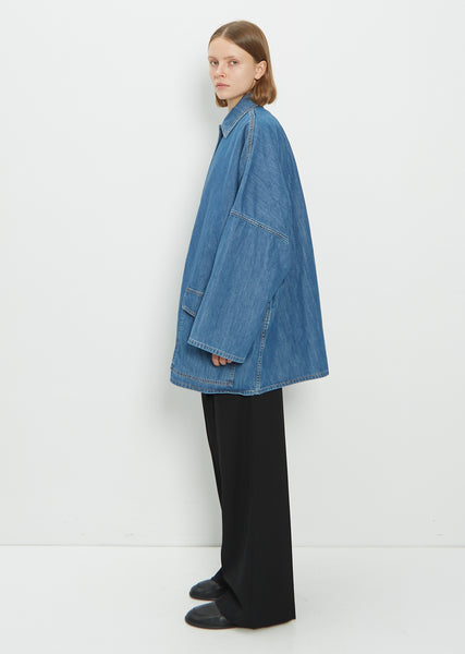 Denim overshirt jacket soft blue – Totême