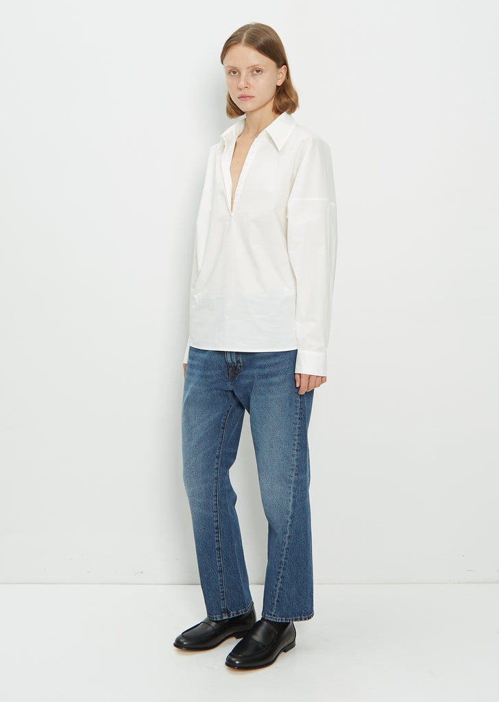 Twisted Seam Mid-Waist Denim