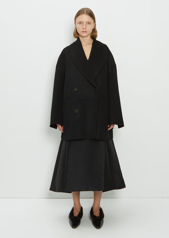 Double Breasted Wool Jacket — Black