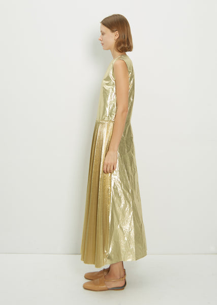 Poly Blend Front Pleated Dress  La Garonne