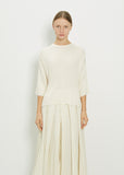 Viscose Blend Round Neck Ribbed T-Shirt