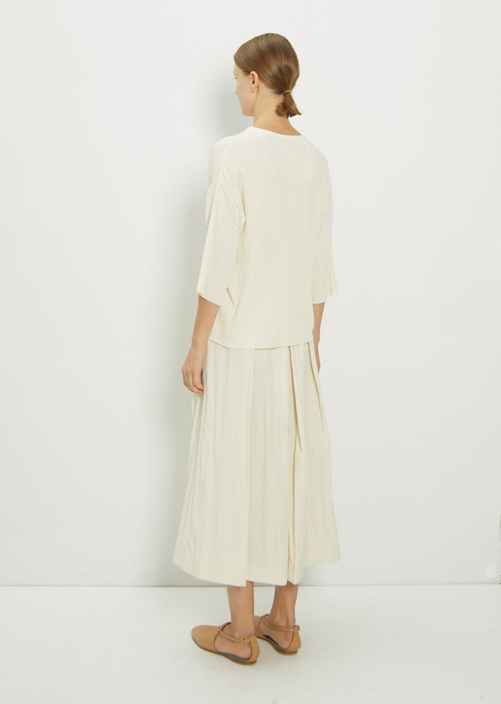 Viscose Blend Round Neck Ribbed T-Shirt