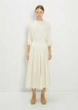 Viscose Blend Pleated Skirt With Slits