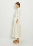 Viscose Blend Pleated Skirt With Slits