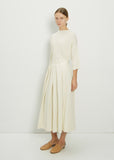 Viscose Blend Pleated Skirt With Slits