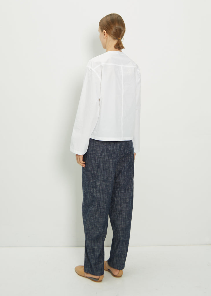V-Neck Cotton Poplin Shirt